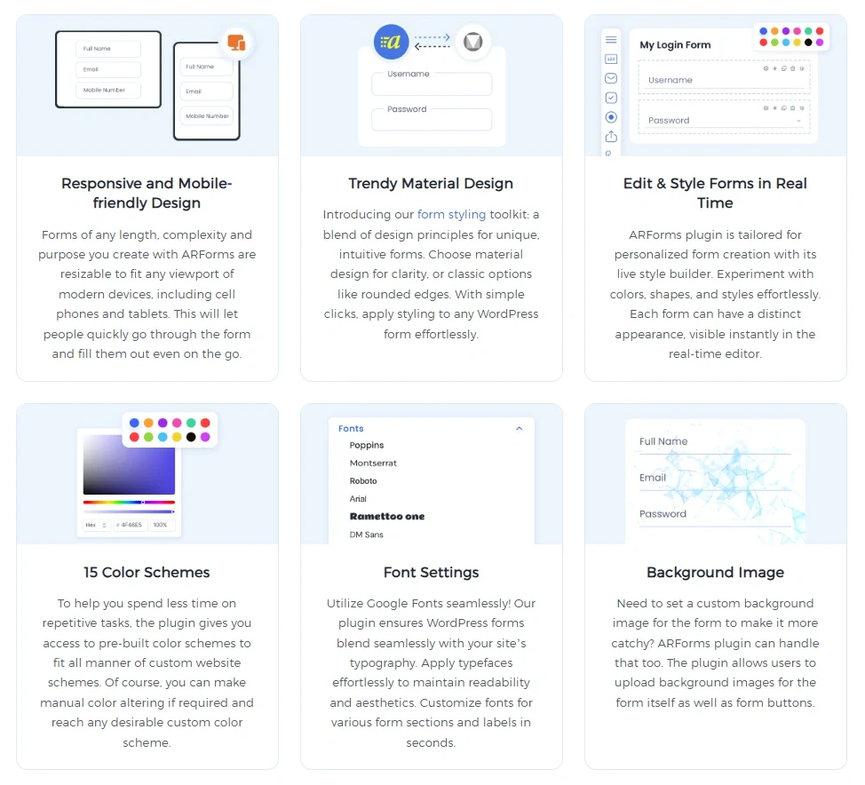 ARForms Customization and Design Control