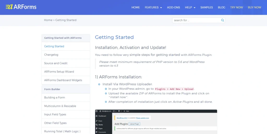 arforms documentation