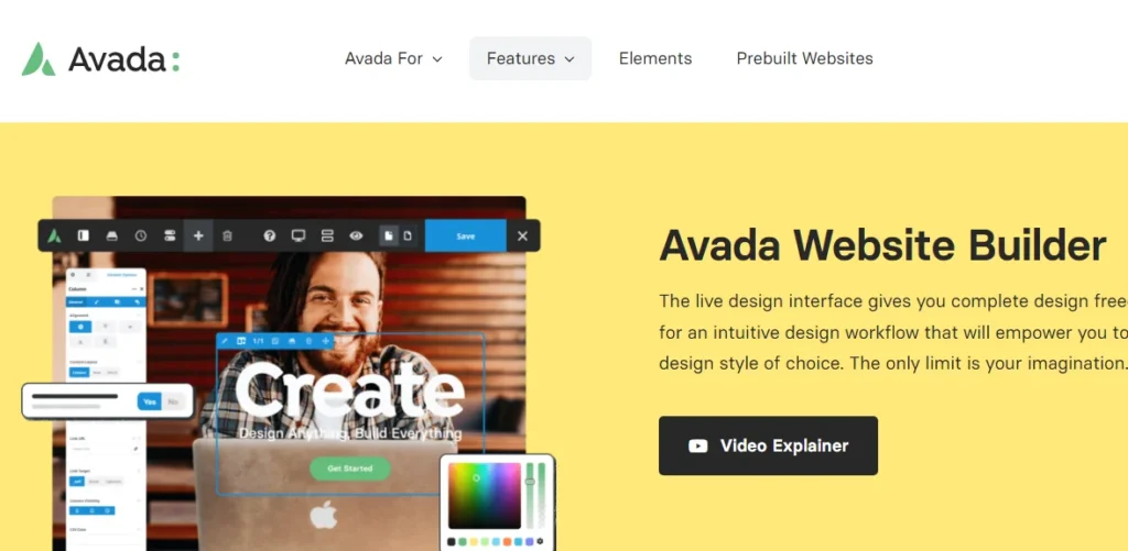 Avada theme features
