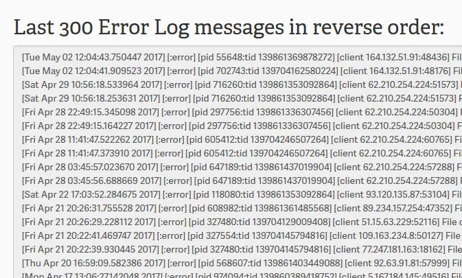Inspect Server Error Logs