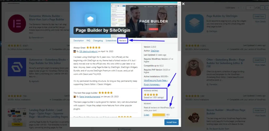 Review Plugin Ratings and Reviews
