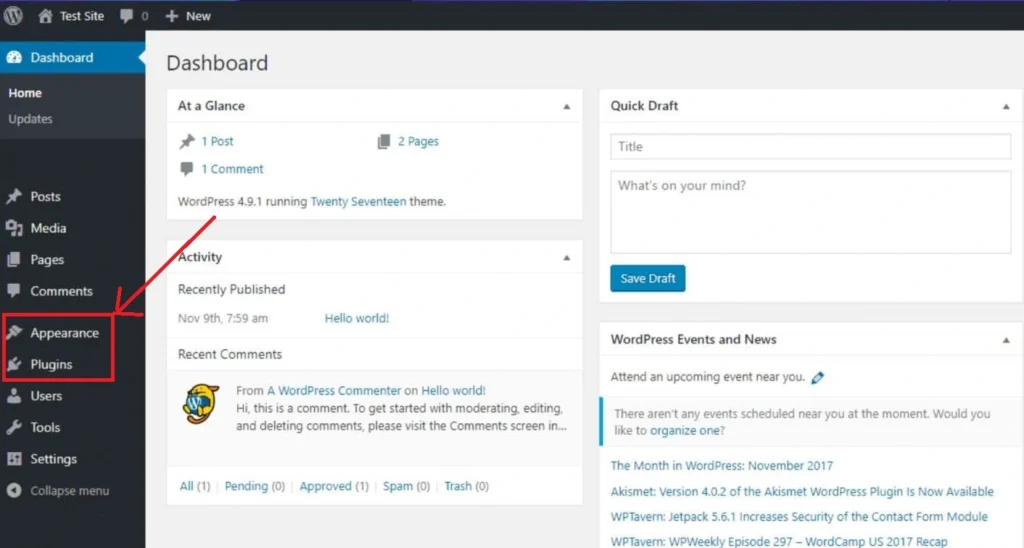check plugins and themes