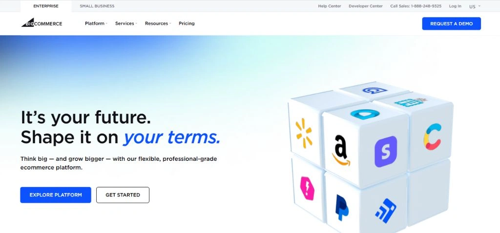 bigcommerce website home page