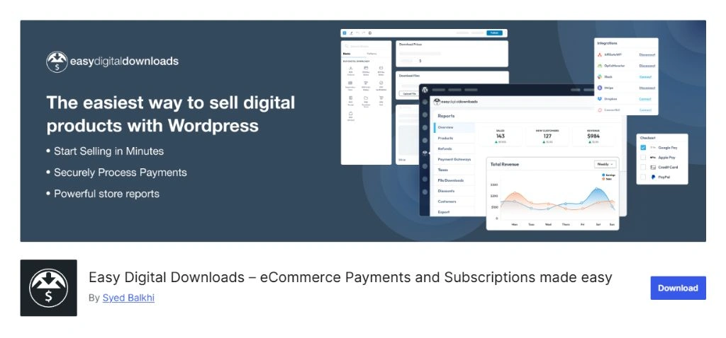 Easy Digital Downloads plugin page