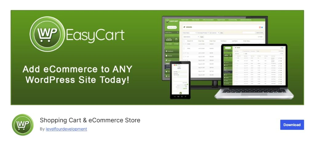 WP EasyCart plugin page
