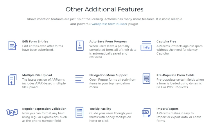 ARForms Other Features