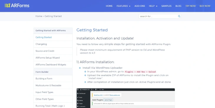 ARForms Customer Support and Documentation