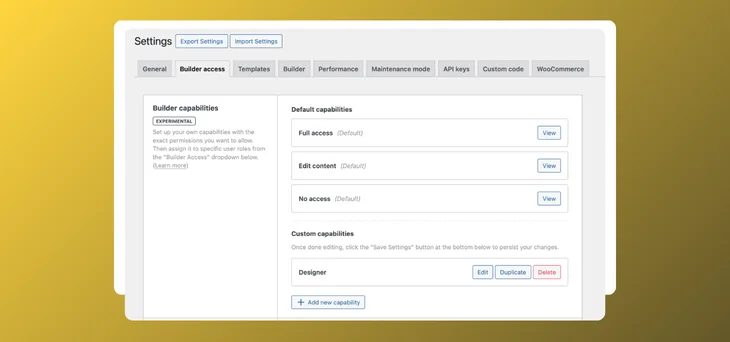 Bricks Builder Role Manager