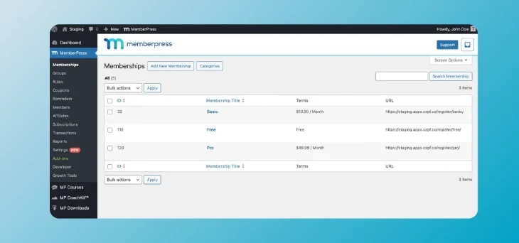 MemberPress Membership Level Creation Flow