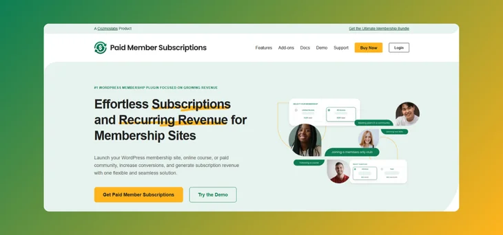 Paid Member Subscriptions Website