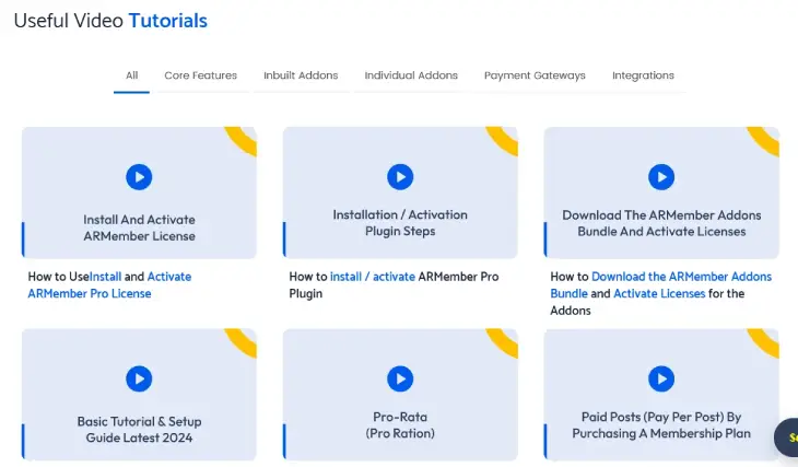 ARMember Video Tutorials