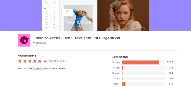 Elementor WordPress.org Reviews