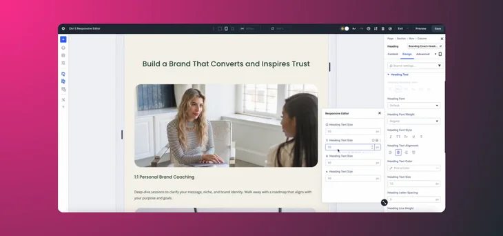 Responsive Editing and Mobile Optimization
