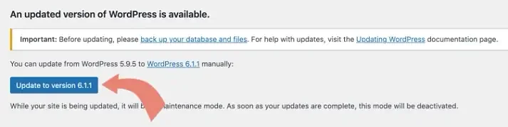 update wordpress version