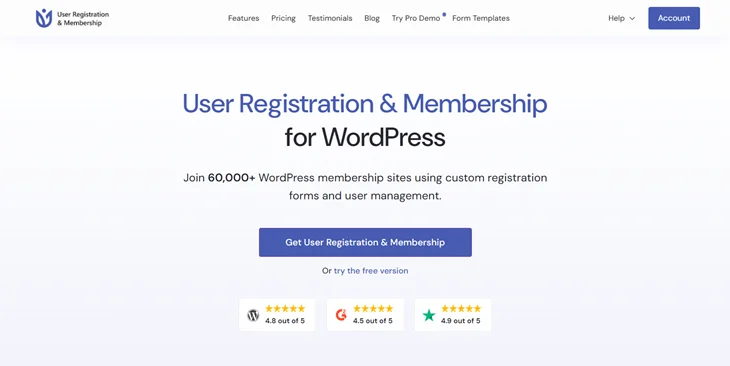 user registration & membership plugin website
