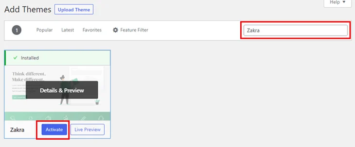 active wordpress theme