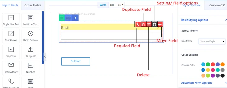 arforms add new field