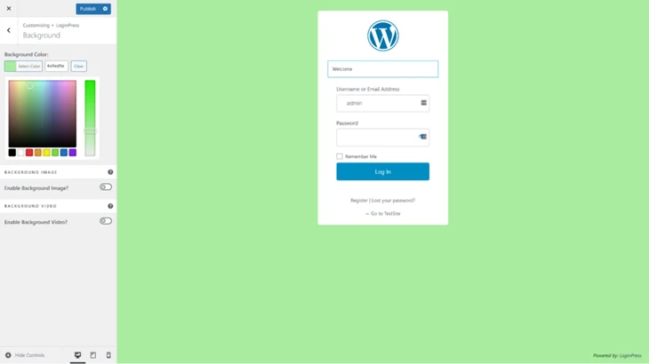 customize login page visually