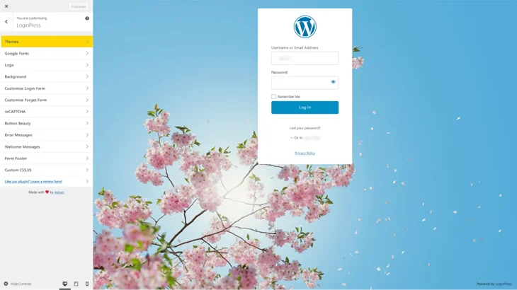 customize loginpress customizer setting