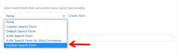 select custom search form