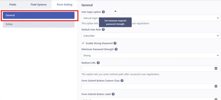 set file upload setting