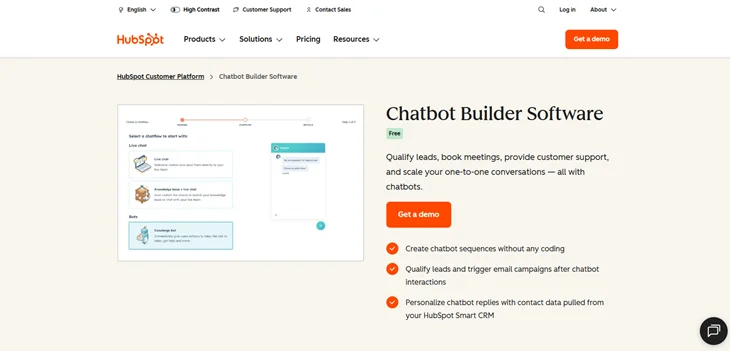 hubspot chatbot builder