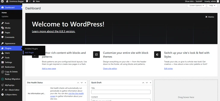 add plugin in wordpress