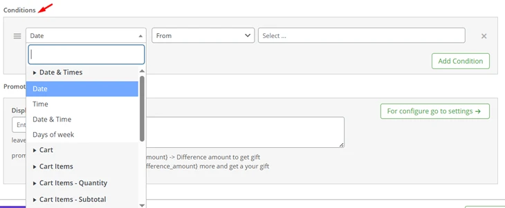 condition based gifting