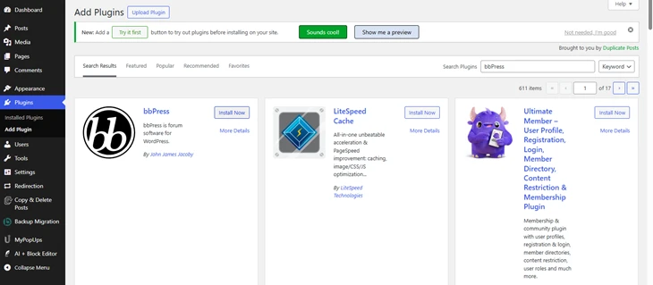 search bbpress in wordpress