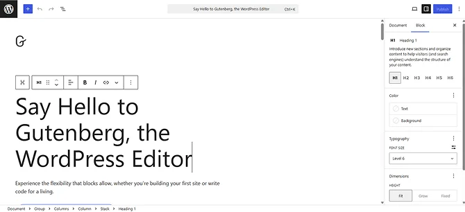 gutenberg editor