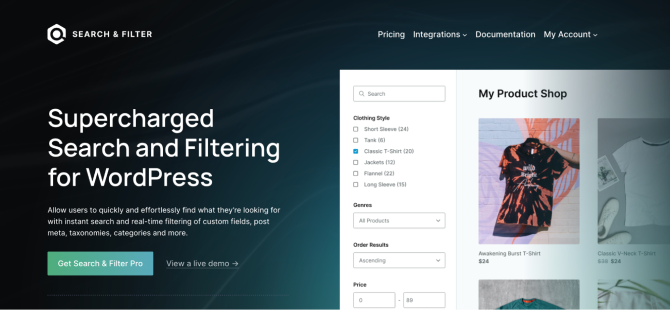 search and filter